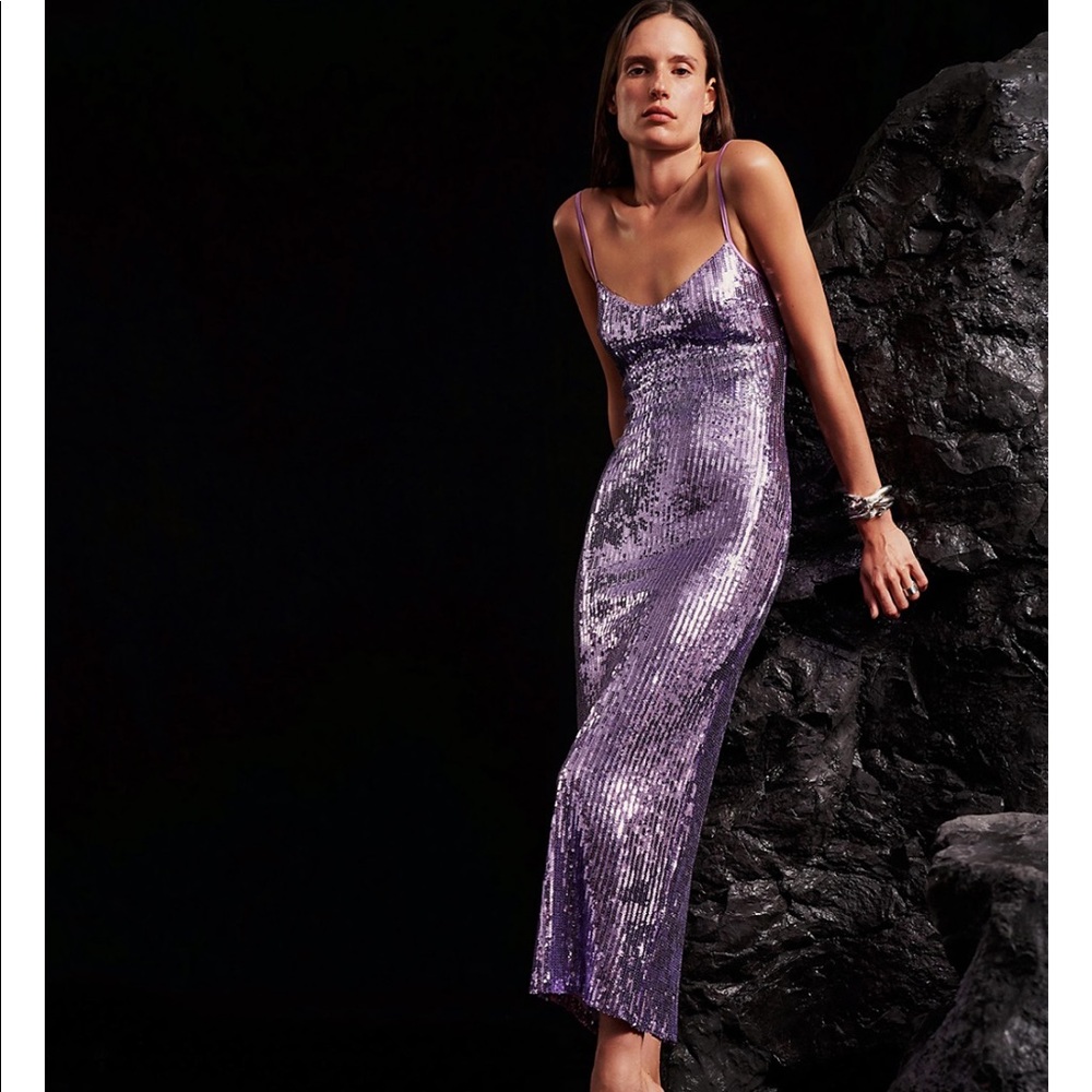 Galvan London light Purple sequin dress US size 6